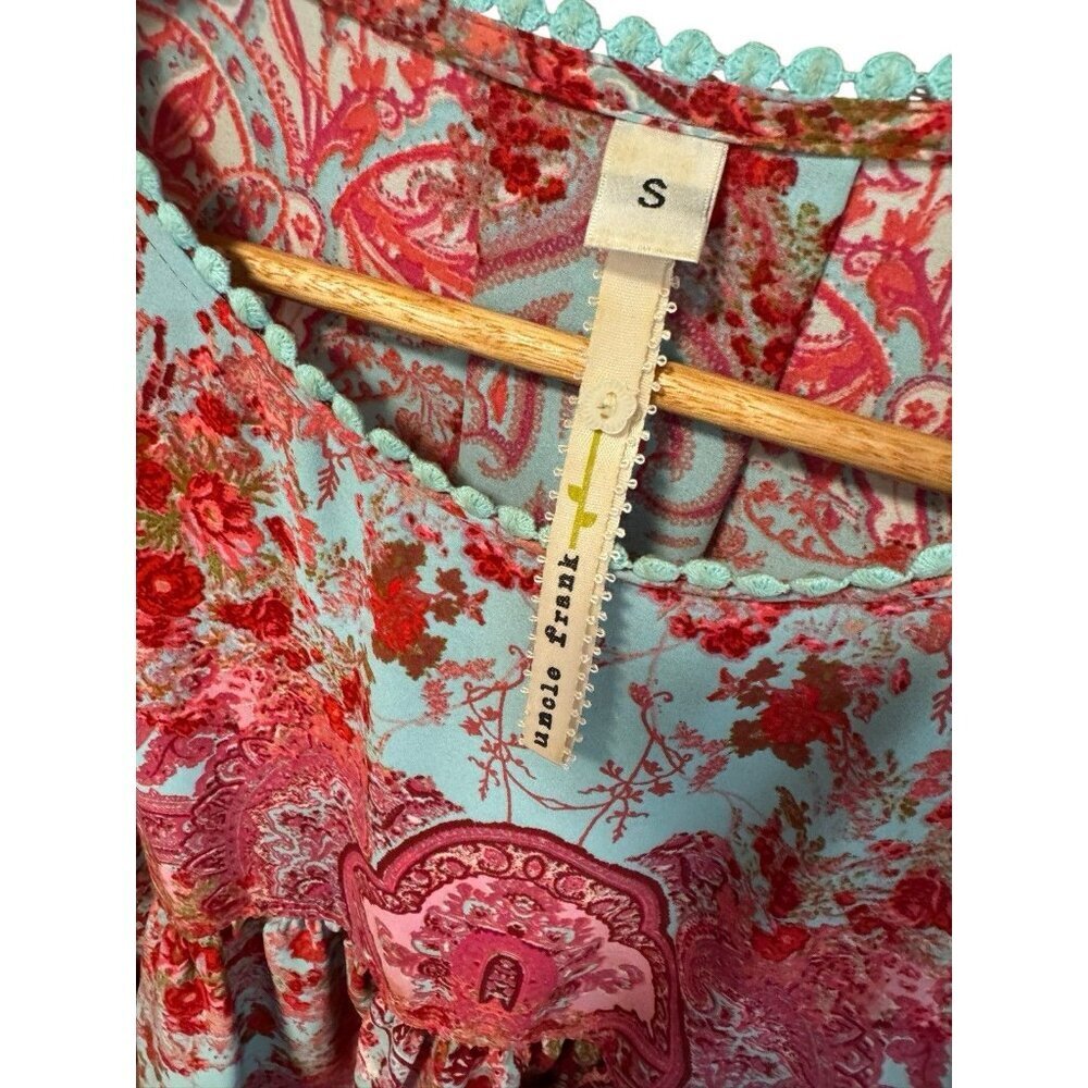 Anthropologie Uncle Frank Paisley Dress Boho Flowy Peasant Lightweight Small - Picture 7 of 8